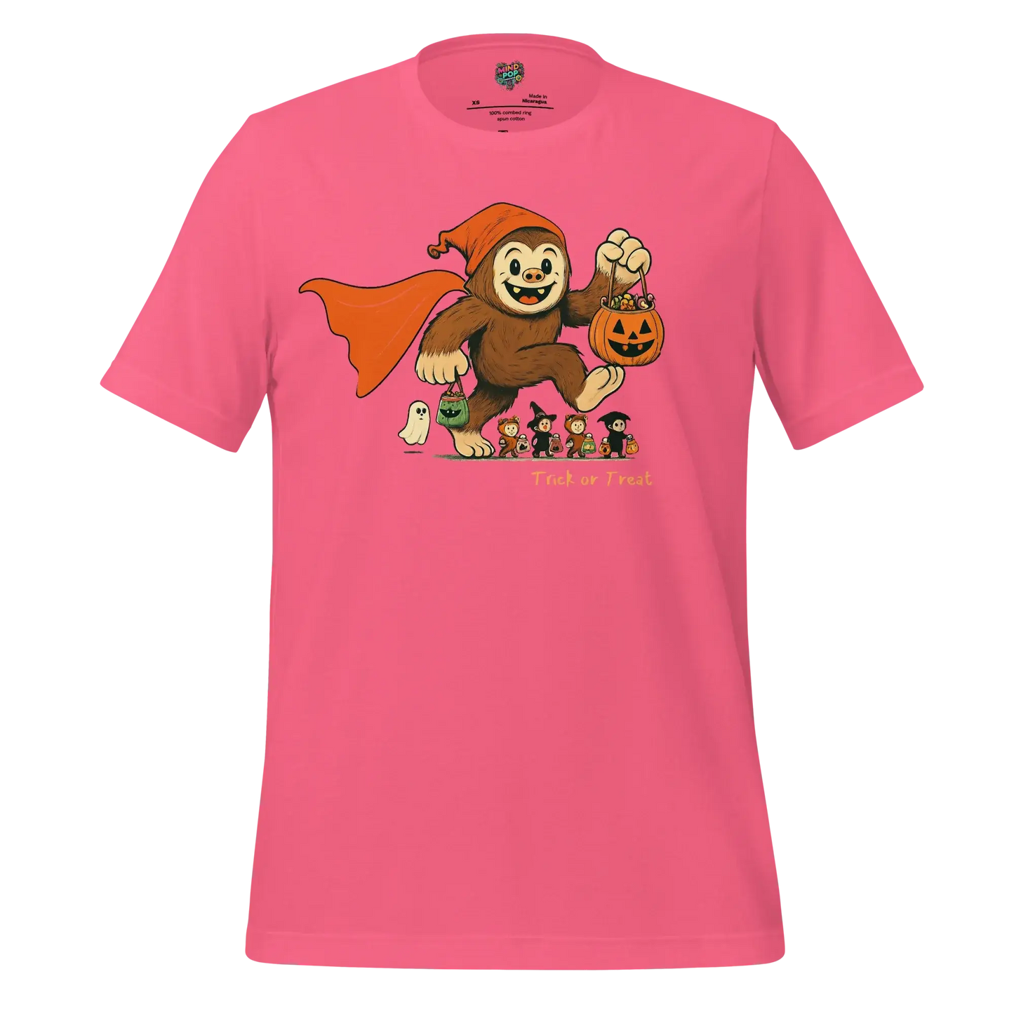 Sasquatch Trick-or-Treat Shirt Charity Pink