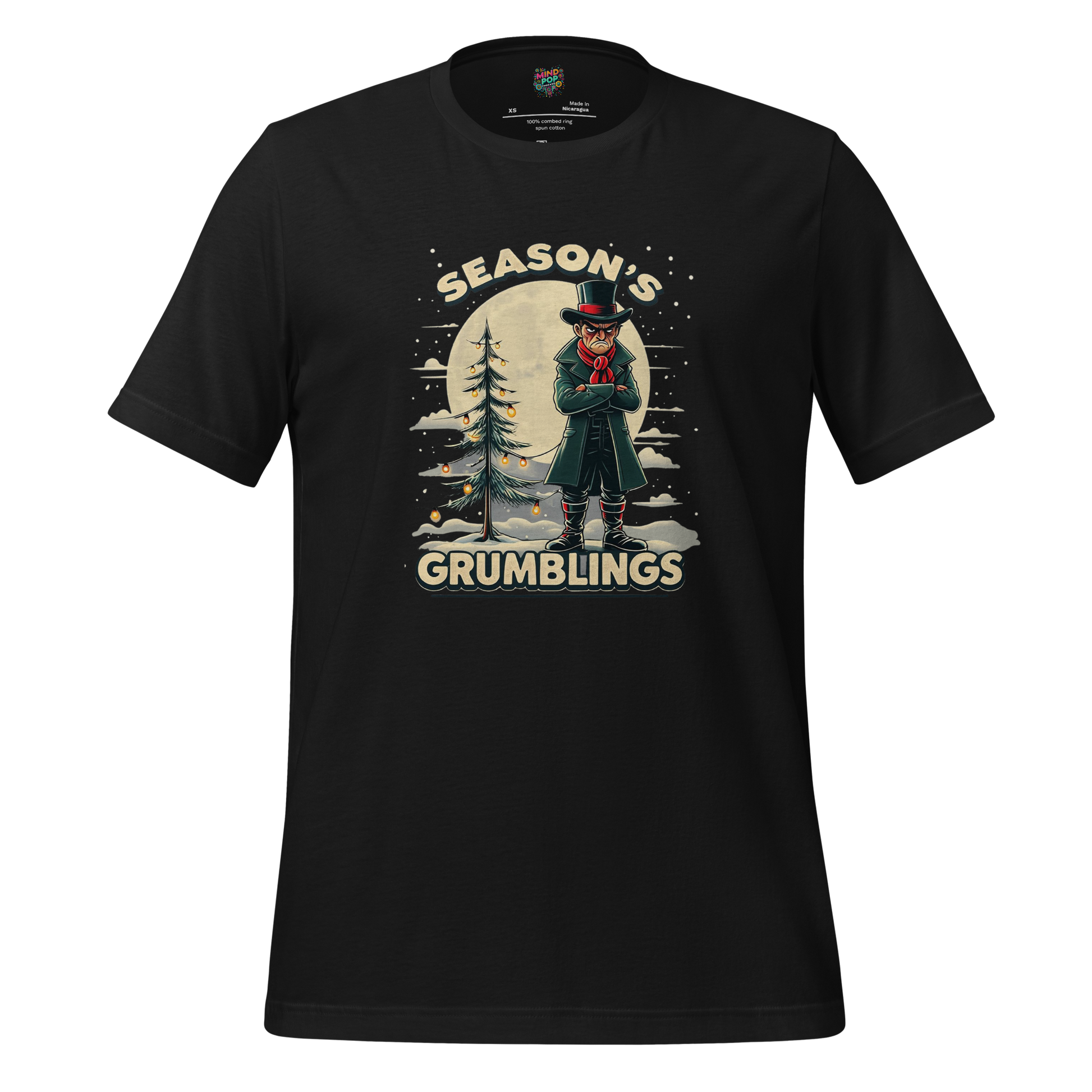 Season’s Grumblings Holiday Tee — Funny Grinch Style Vintage Black