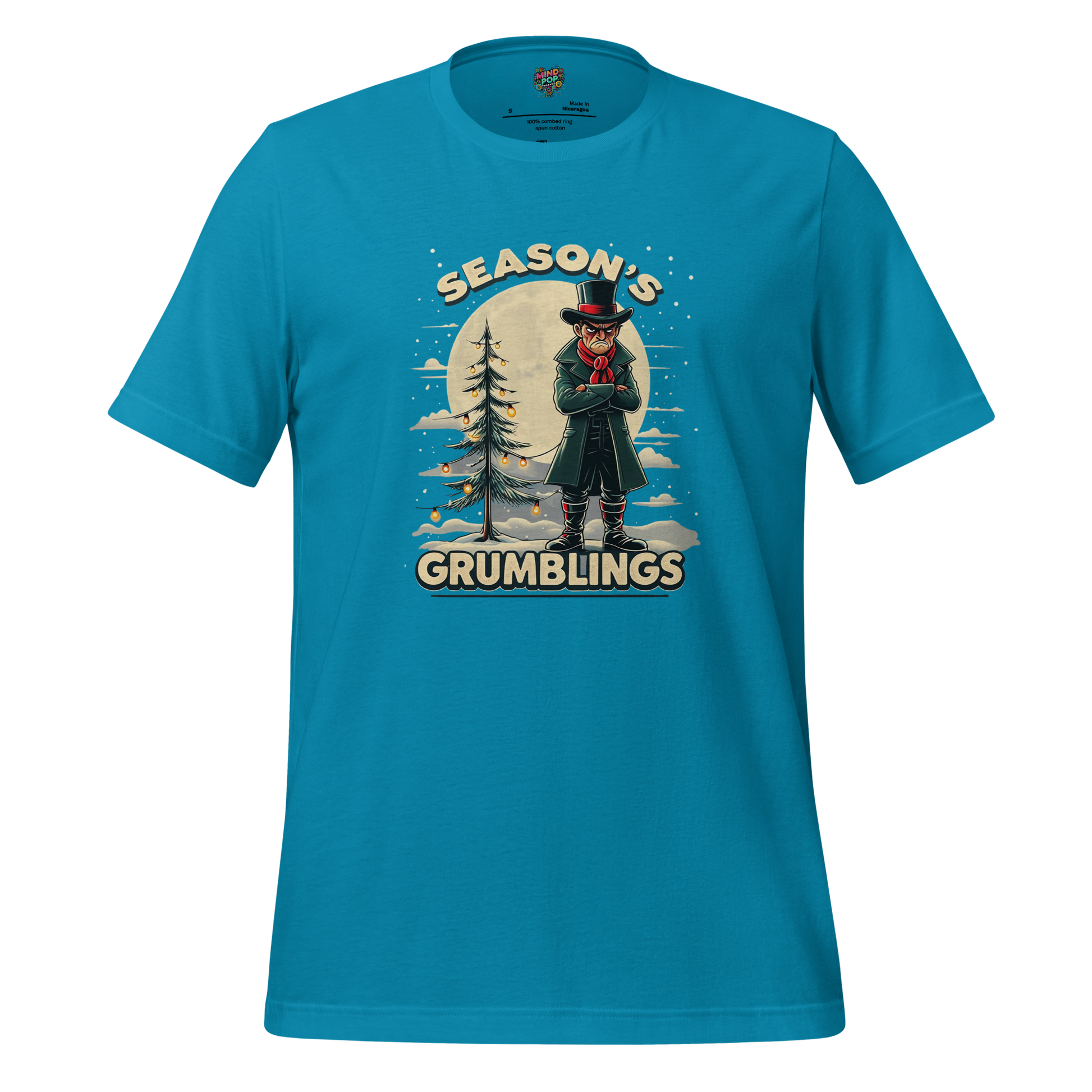 Season’s Grumblings Holiday Tee — Funny Grinch Style Aqua