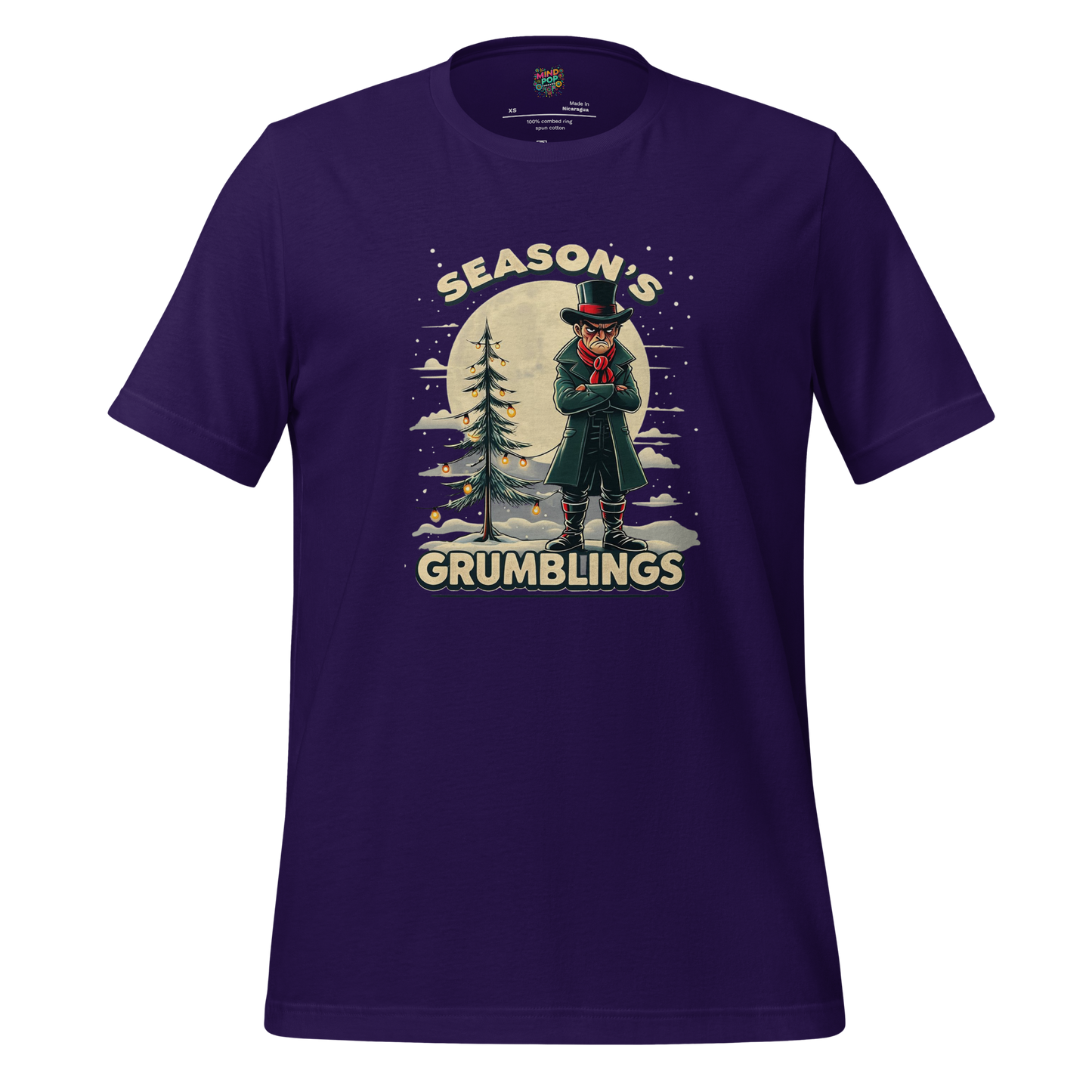 Season’s Grumblings Holiday Tee — Funny Grinch Style Team Purple