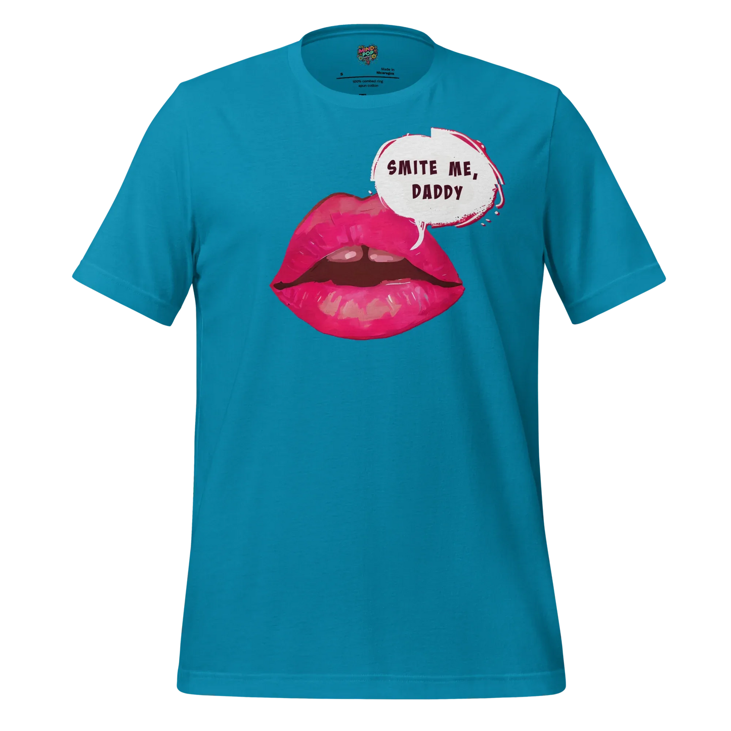Smite Me Daddy Tee — Blasphemous Humor Graphic Aqua