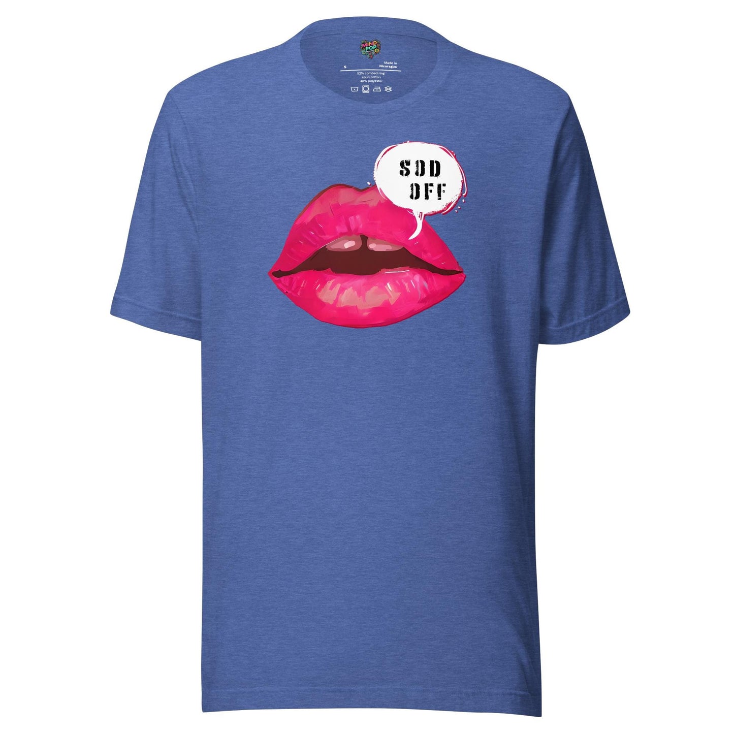 Sod Off Bold Lip Graphic Shirt Heather True Royal