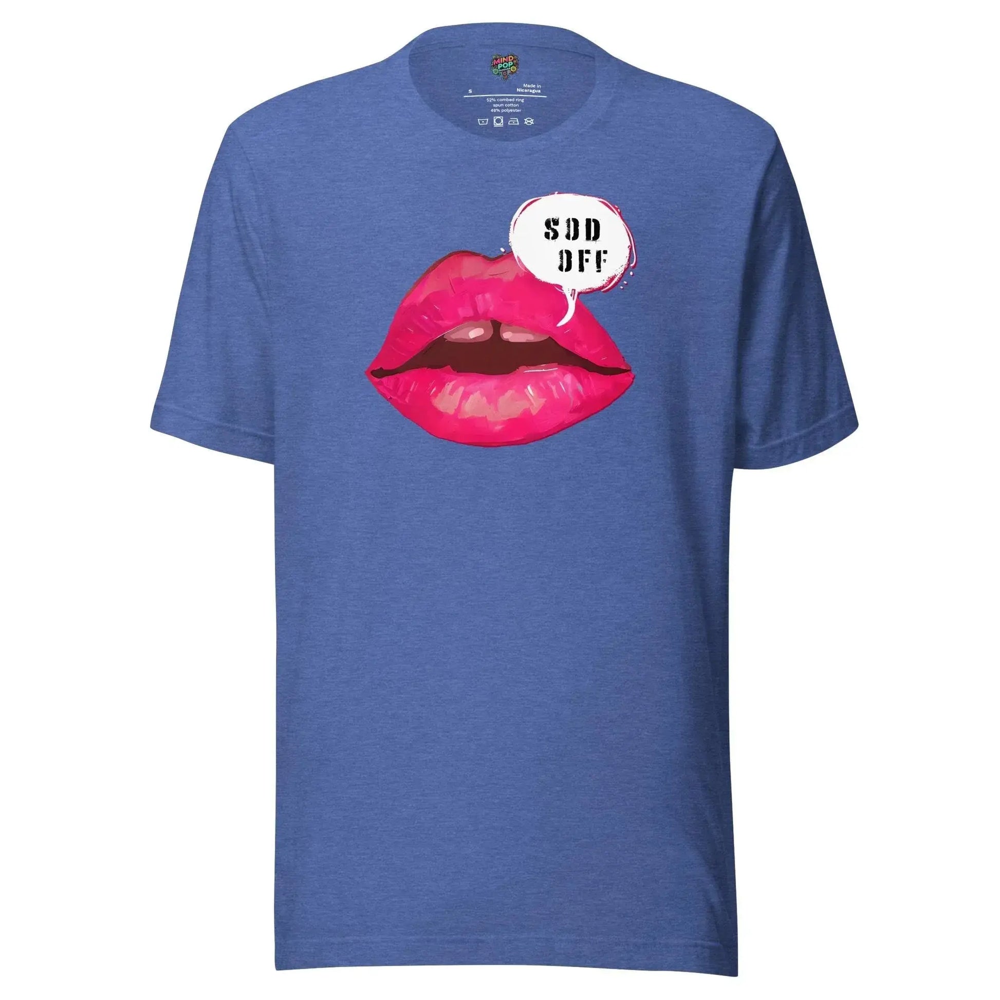 Sod Off Bold Lip Graphic Shirt Heather True Royal