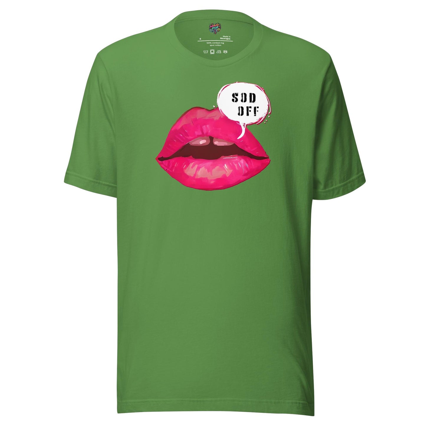 Sod Off Bold Lip Graphic Shirt Leaf