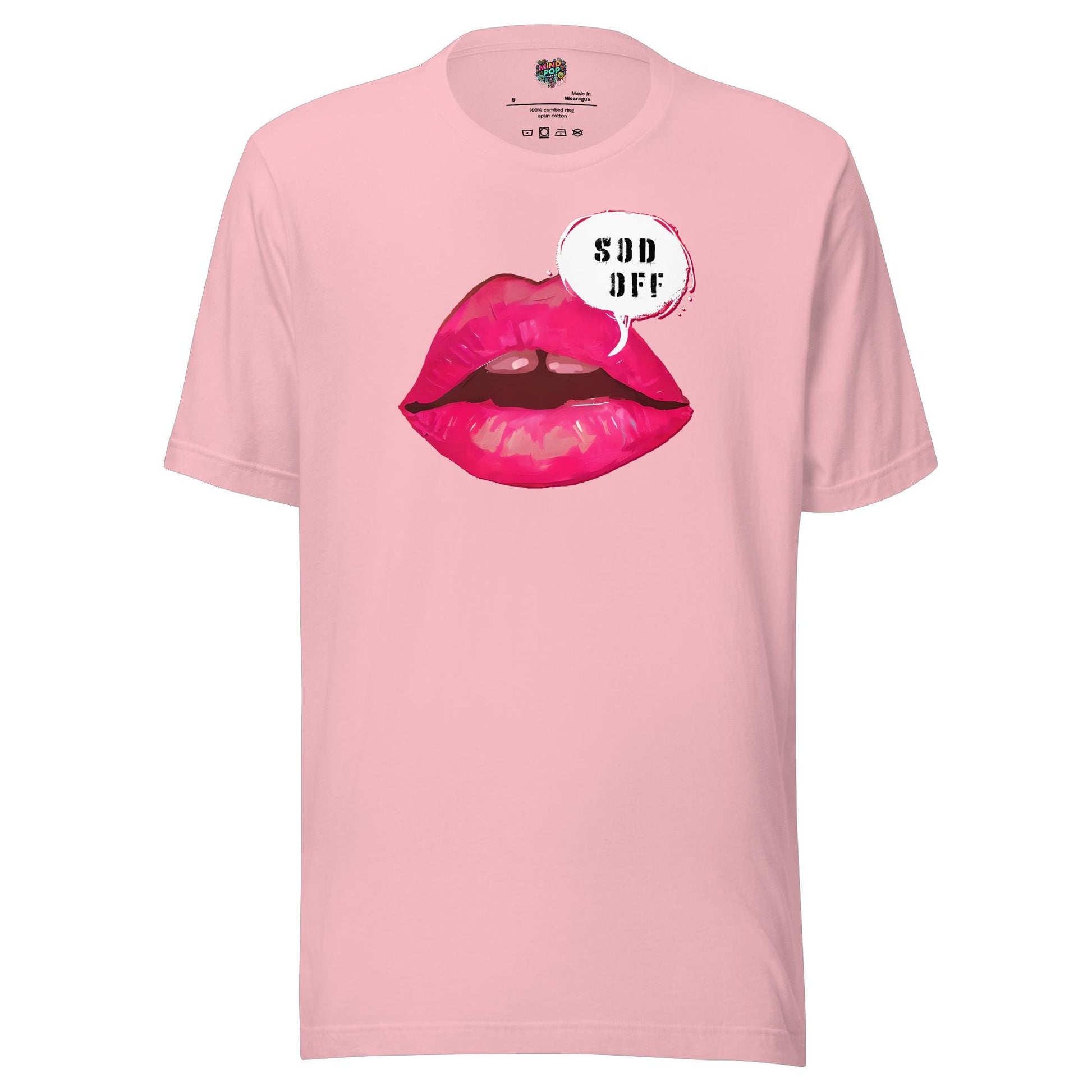 Sod Off Bold Lip Graphic Shirt Pink
