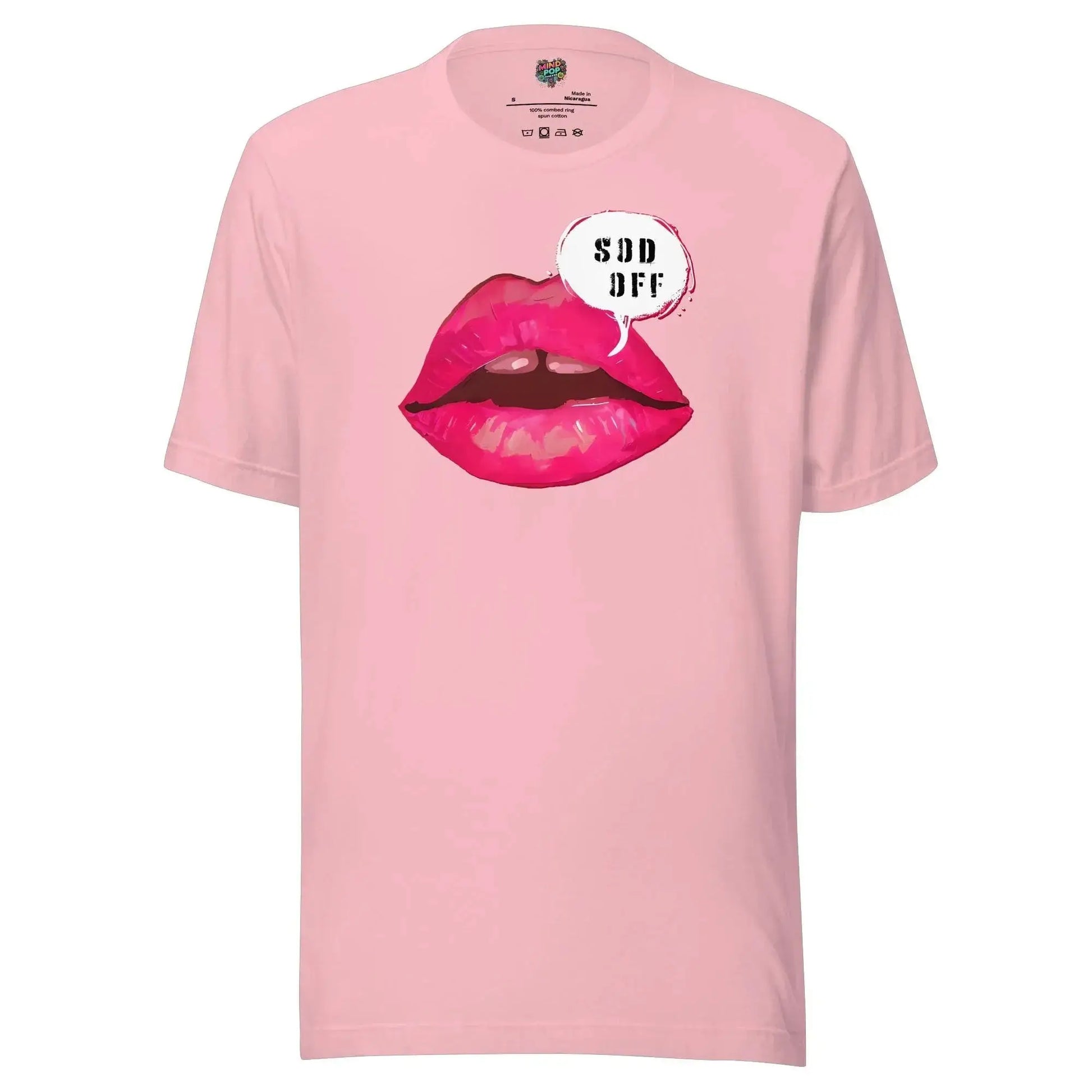 Sod Off Bold Lip Graphic Shirt Pink