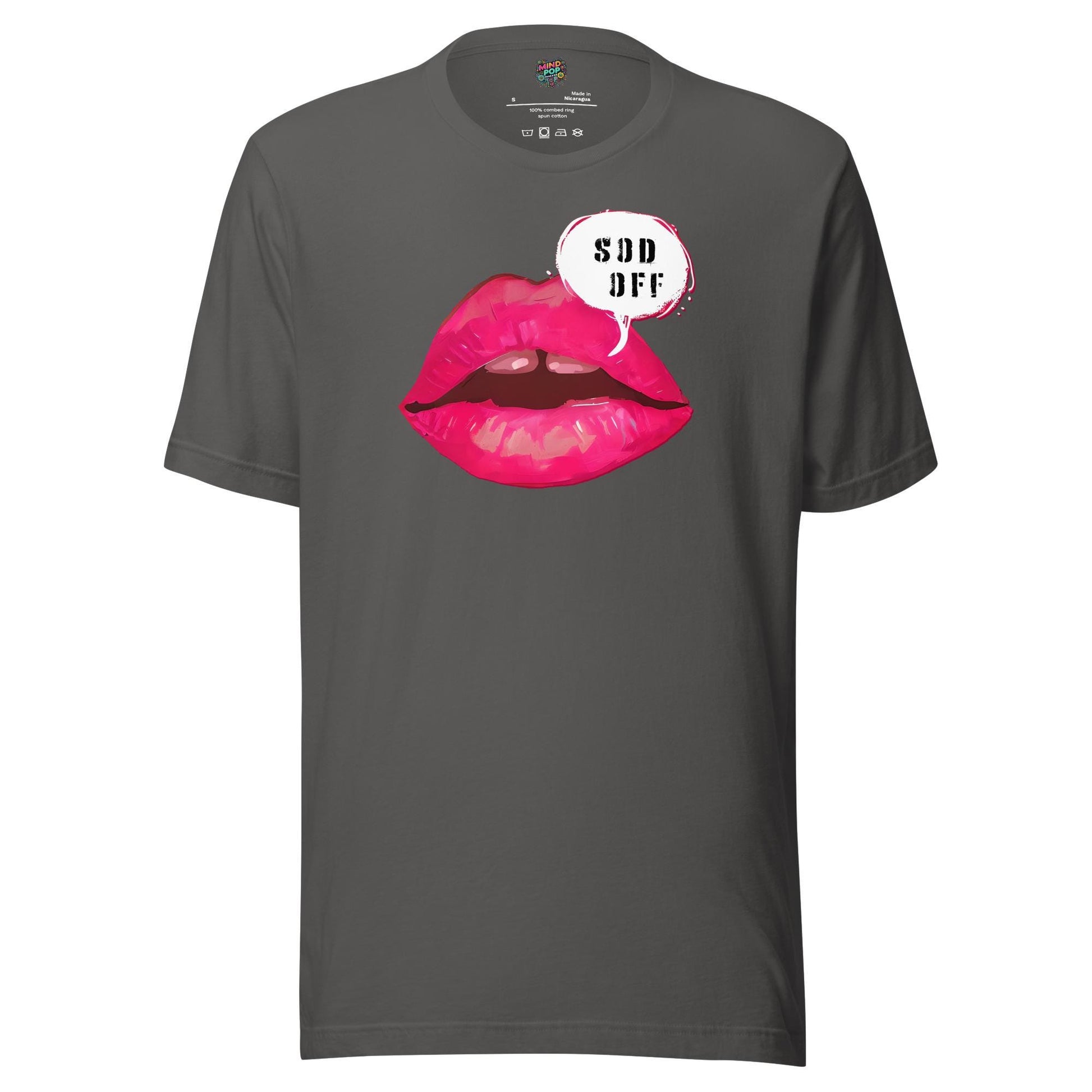 Sod Off Bold Lip Graphic Shirt Asphalt