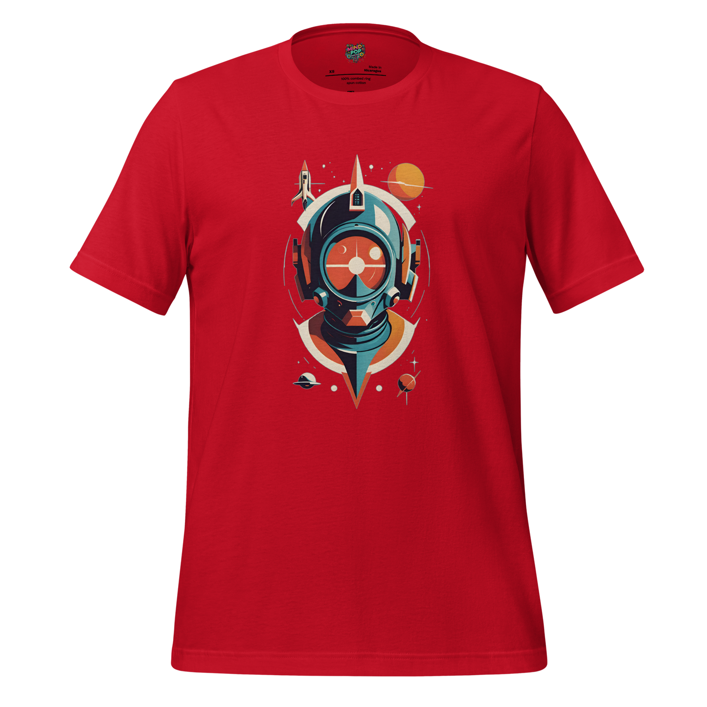 Space Man Astronaut Tee — Vintage Galaxy Style Red