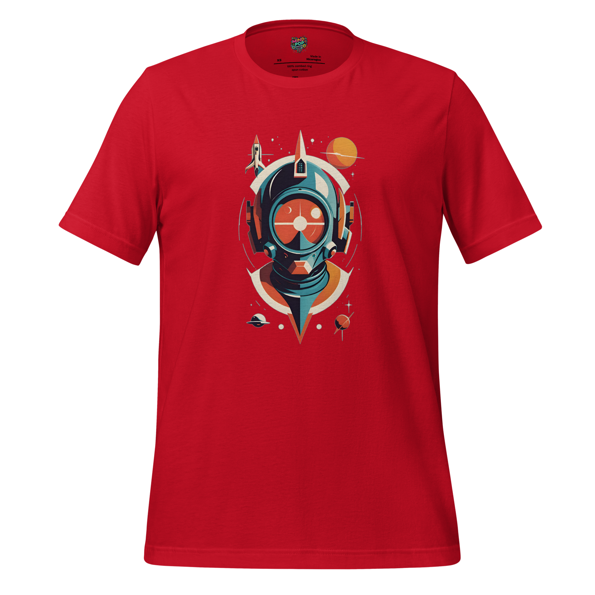 Space Man Astronaut Tee — Vintage Galaxy Style Red
