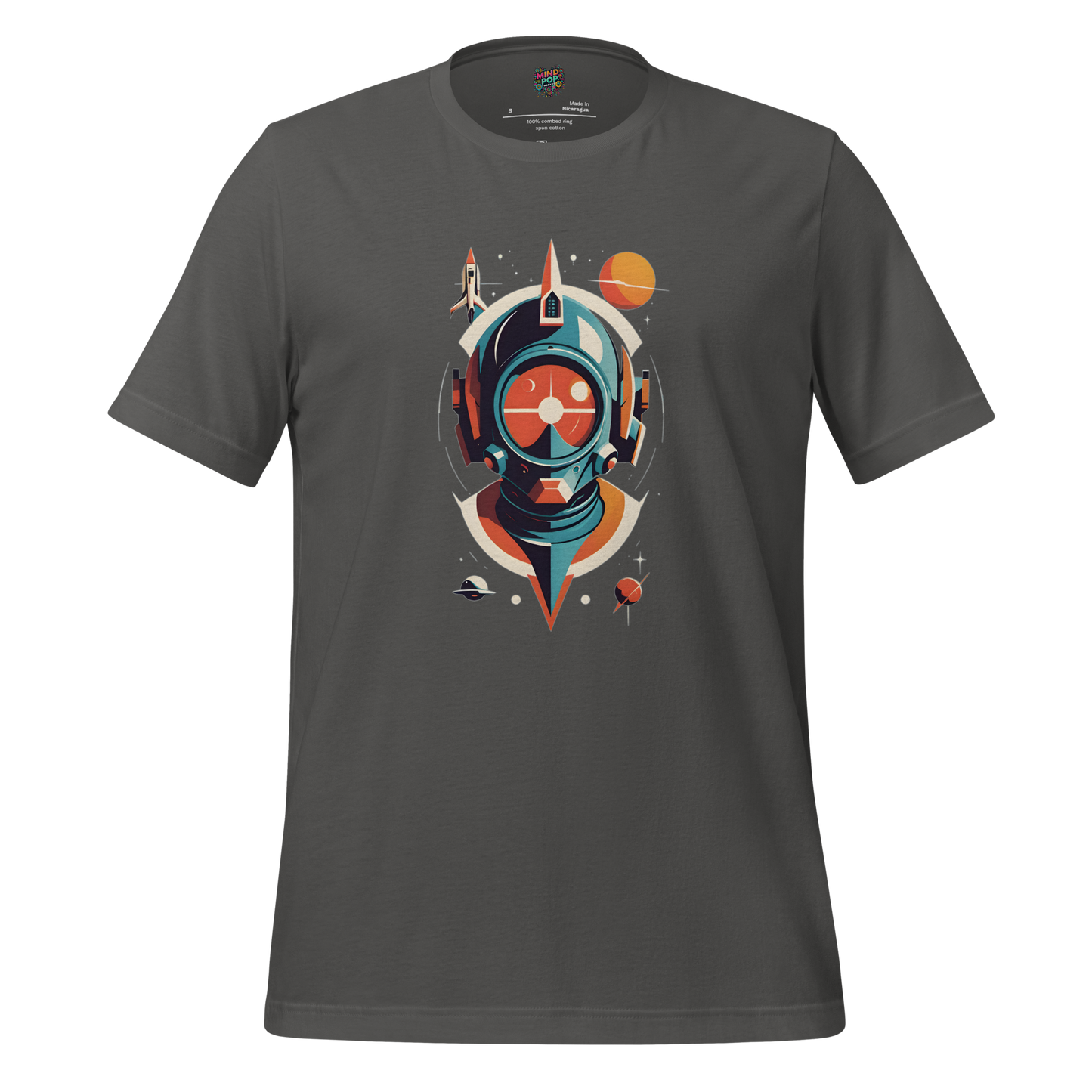Space Man Astronaut Tee — Vintage Galaxy Style Asphalt