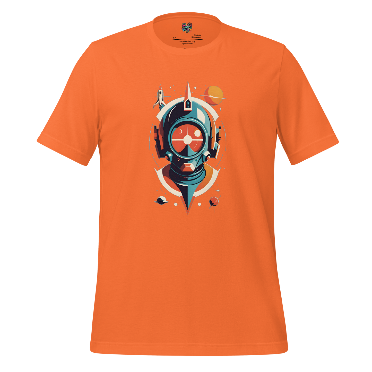 Space Man Astronaut Tee — Vintage Galaxy Style Orange