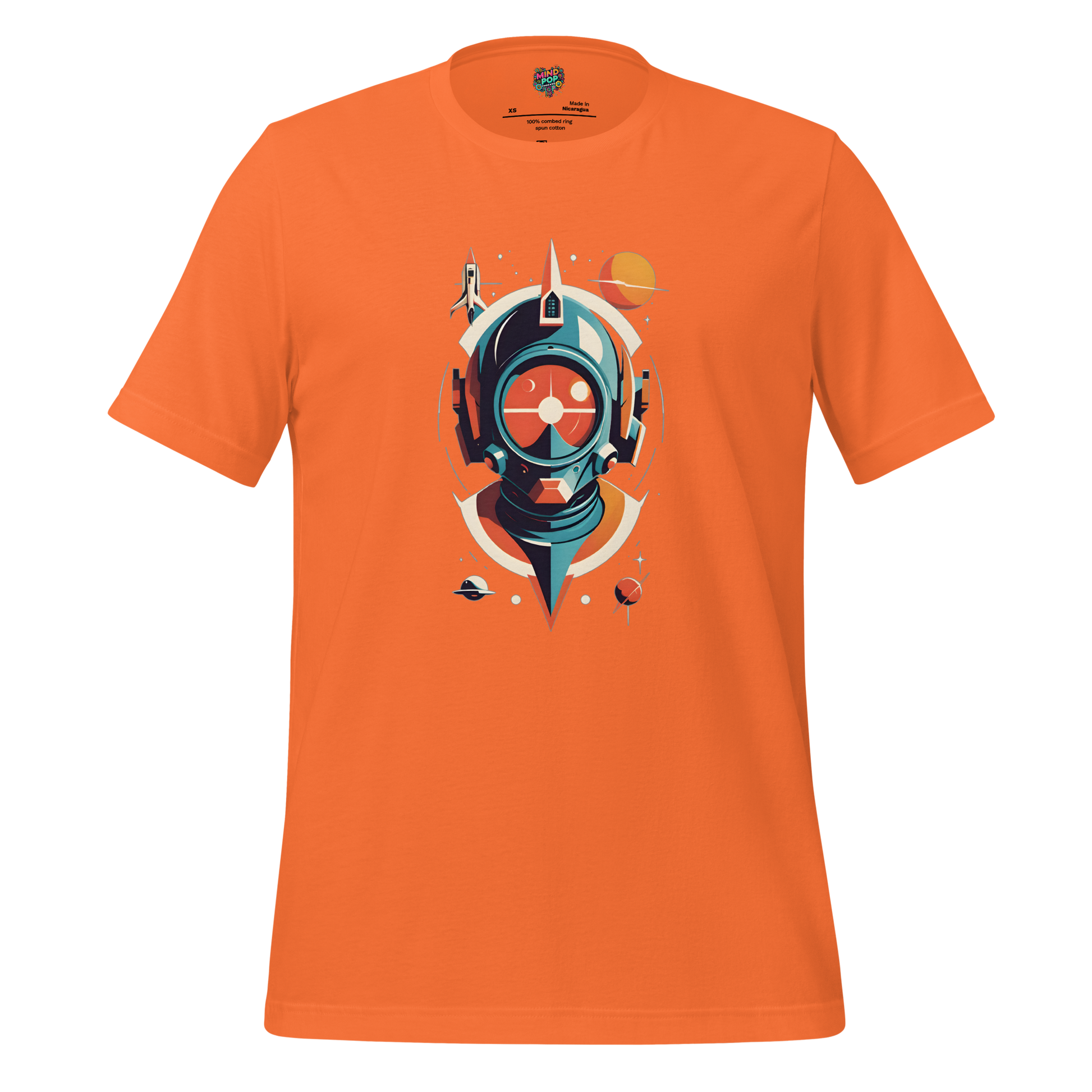 Space Man Astronaut Tee — Vintage Galaxy Style Orange