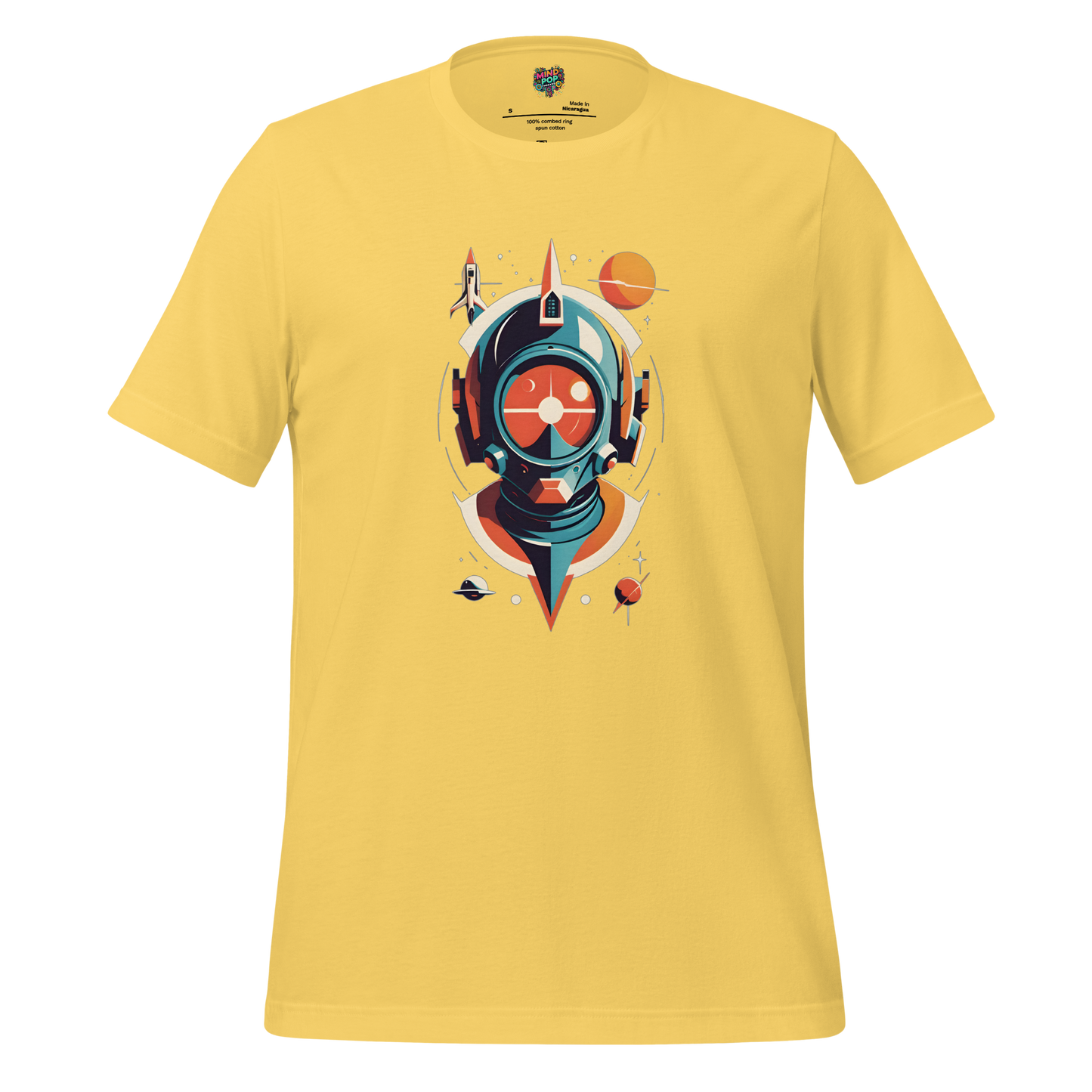 Space Man Astronaut Tee — Vintage Galaxy Style Yellow