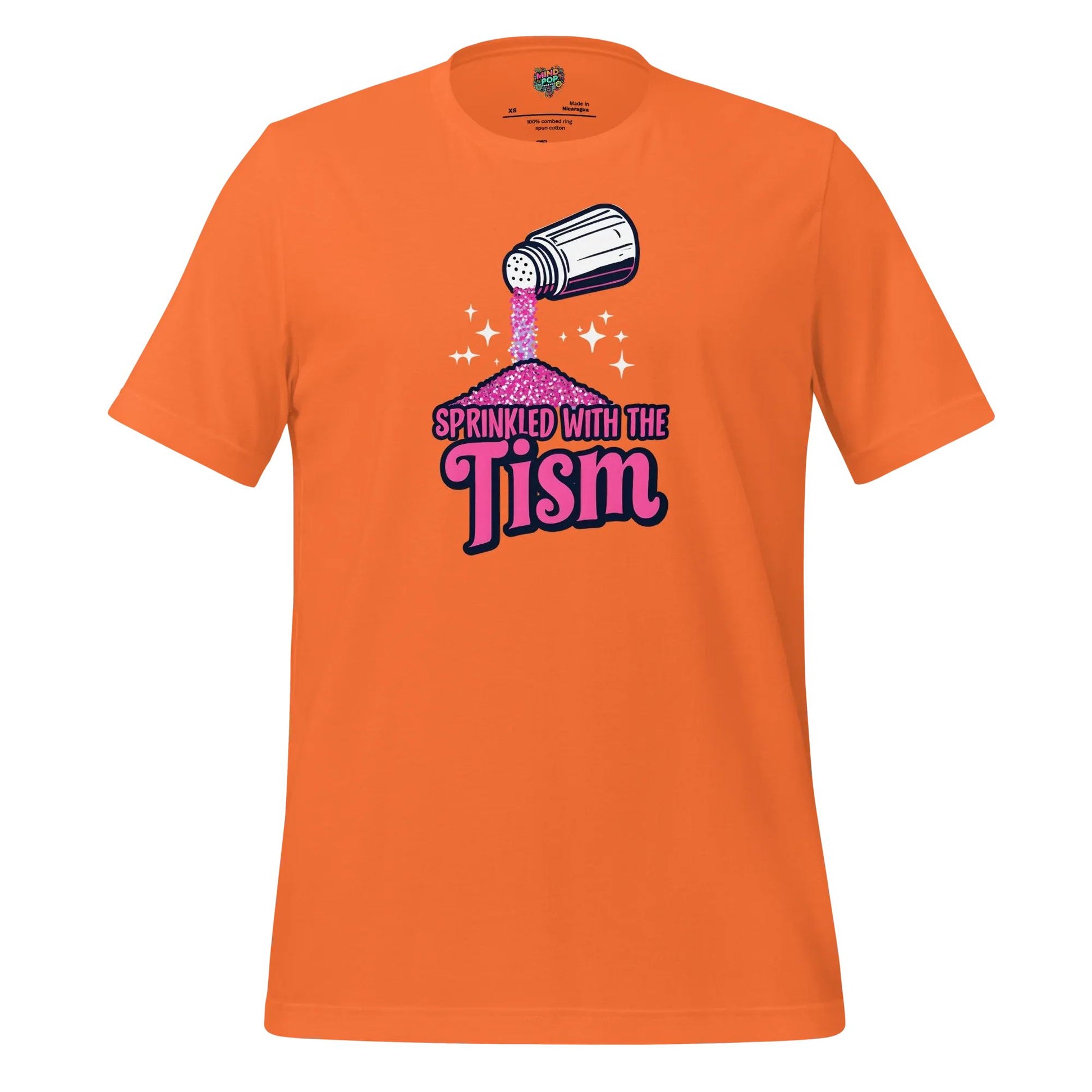 Sprinkled with the ’Tism Glitter Shaker Neurospicy Humor Tee Orange