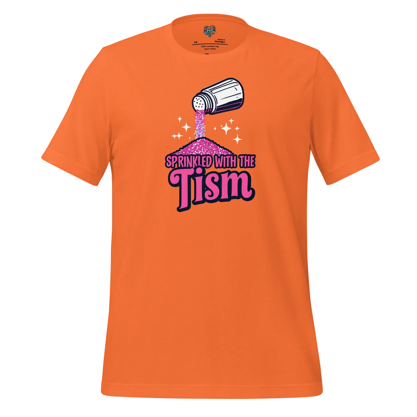 Sprinkled with the ’Tism Glitter Shaker Neurospicy Humor Tee Orange