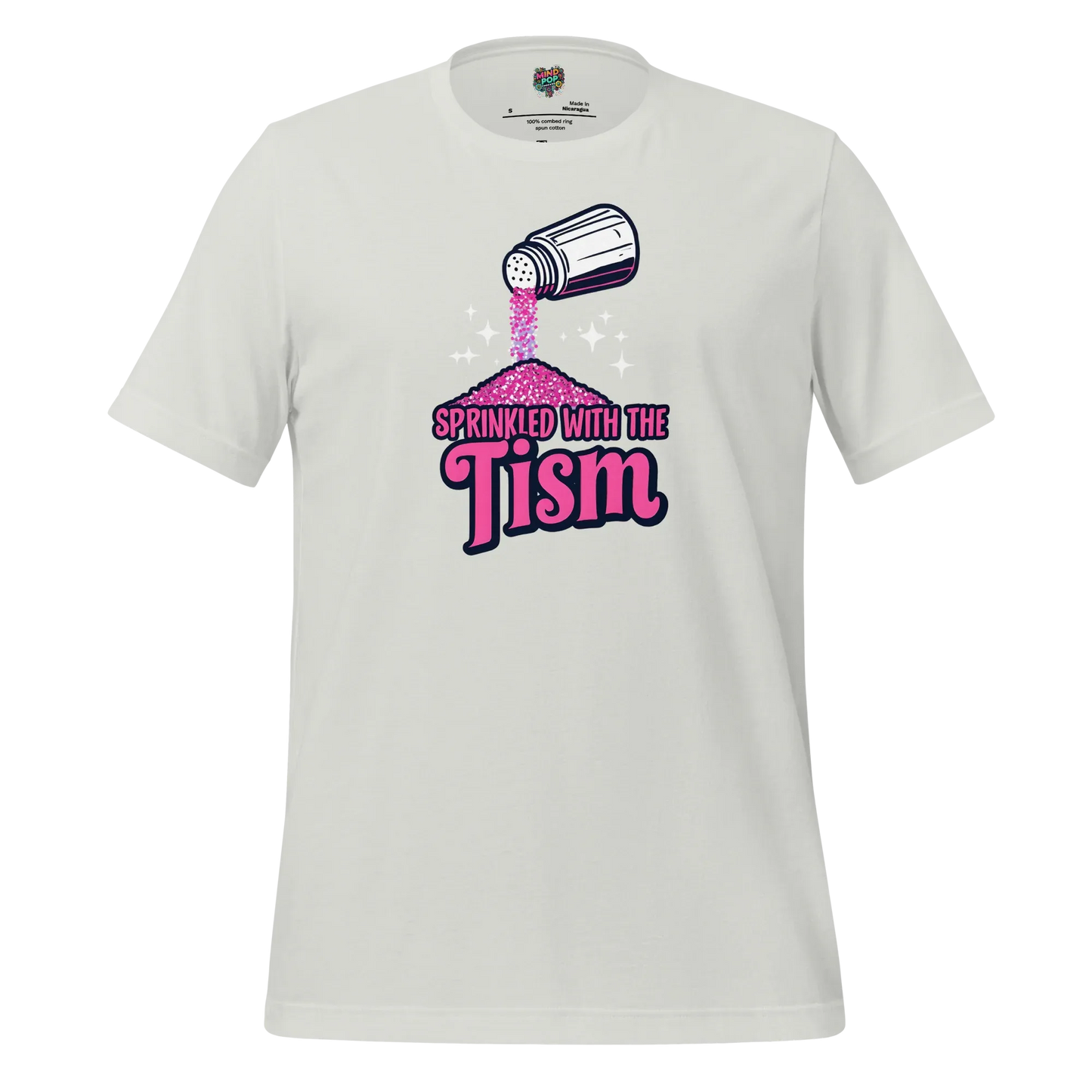 Sprinkled with the ’Tism Glitter Shaker Neurospicy Humor Tee Silver