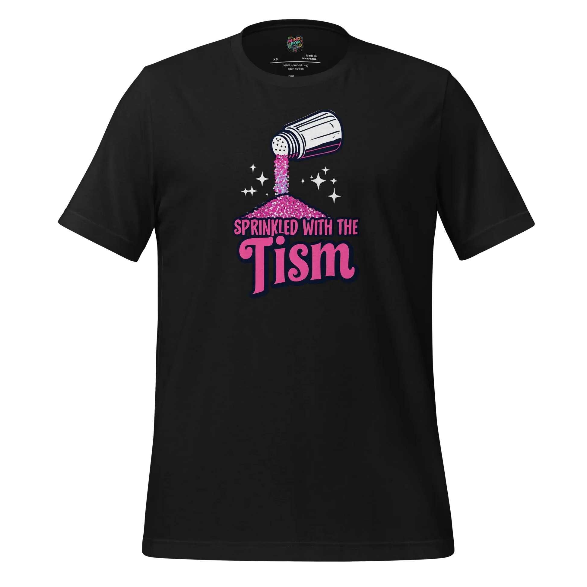 Sprinkled with the ’Tism Glitter Shaker Neurospicy Humor Tee Vintage Black