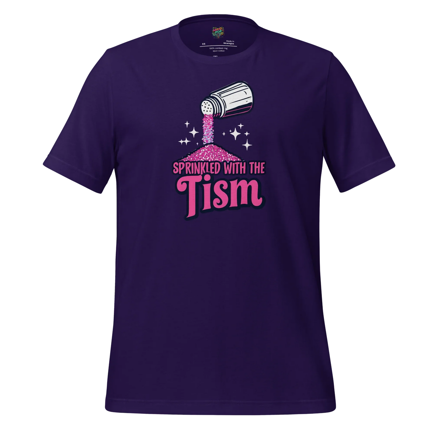 Sprinkled with the ’Tism Glitter Shaker Neurospicy Humor Tee Team Purple