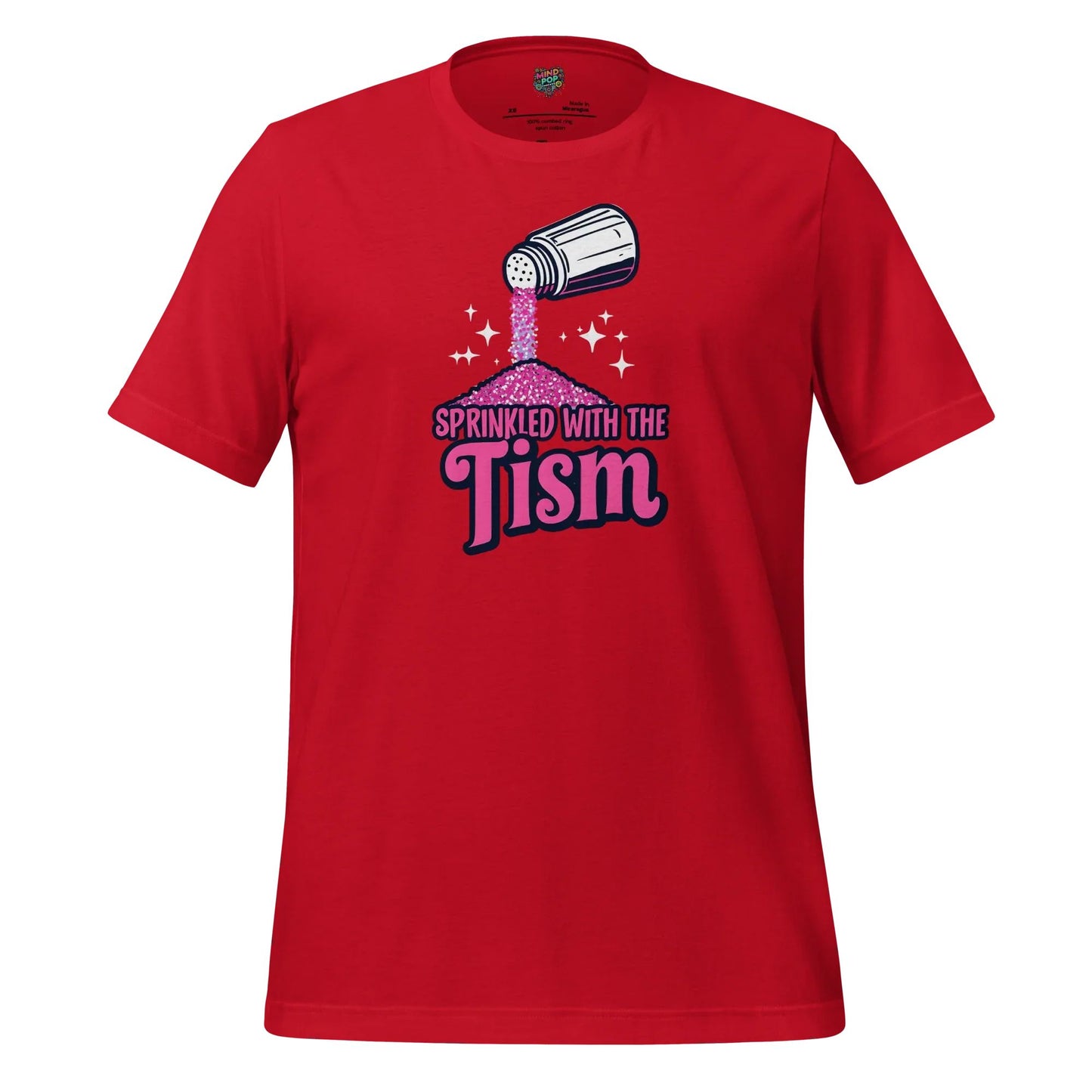 Sprinkled with the ’Tism Glitter Shaker Neurospicy Humor Tee Red