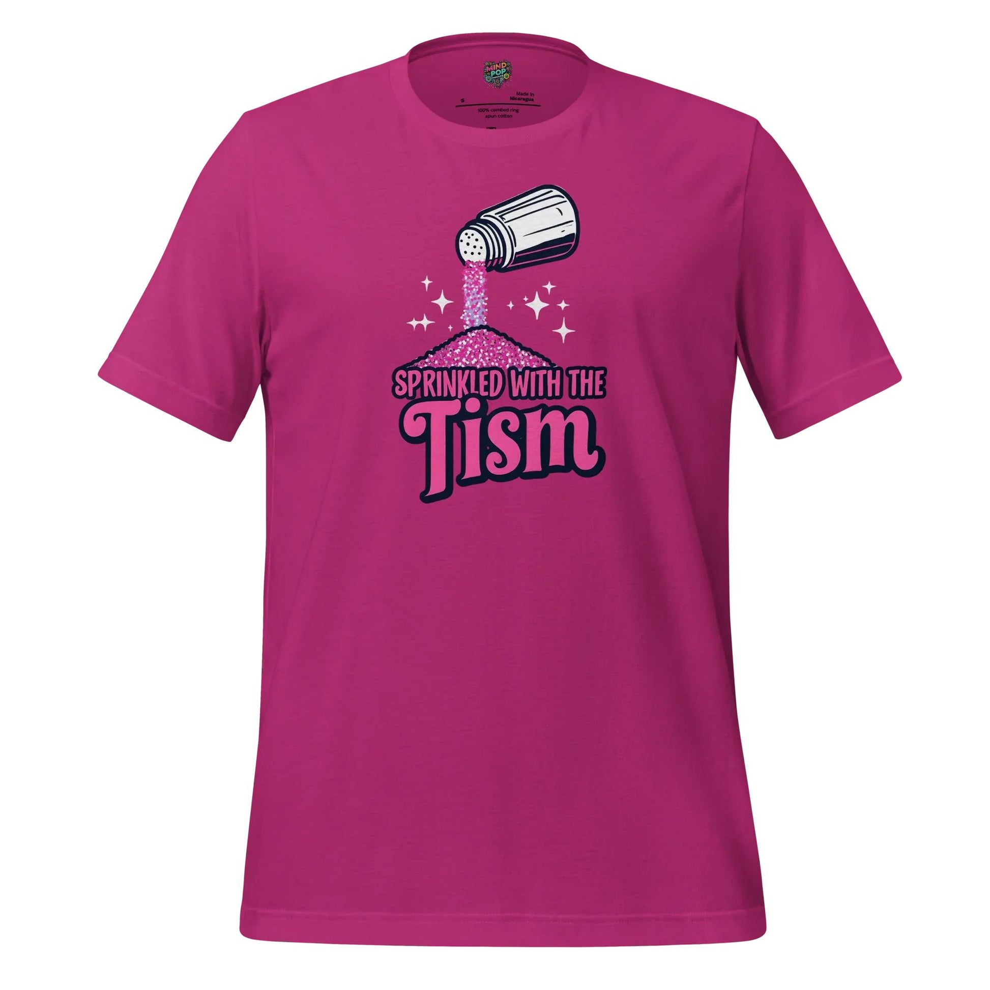 Sprinkled with the ’Tism Glitter Shaker Neurospicy Humor Tee Berry