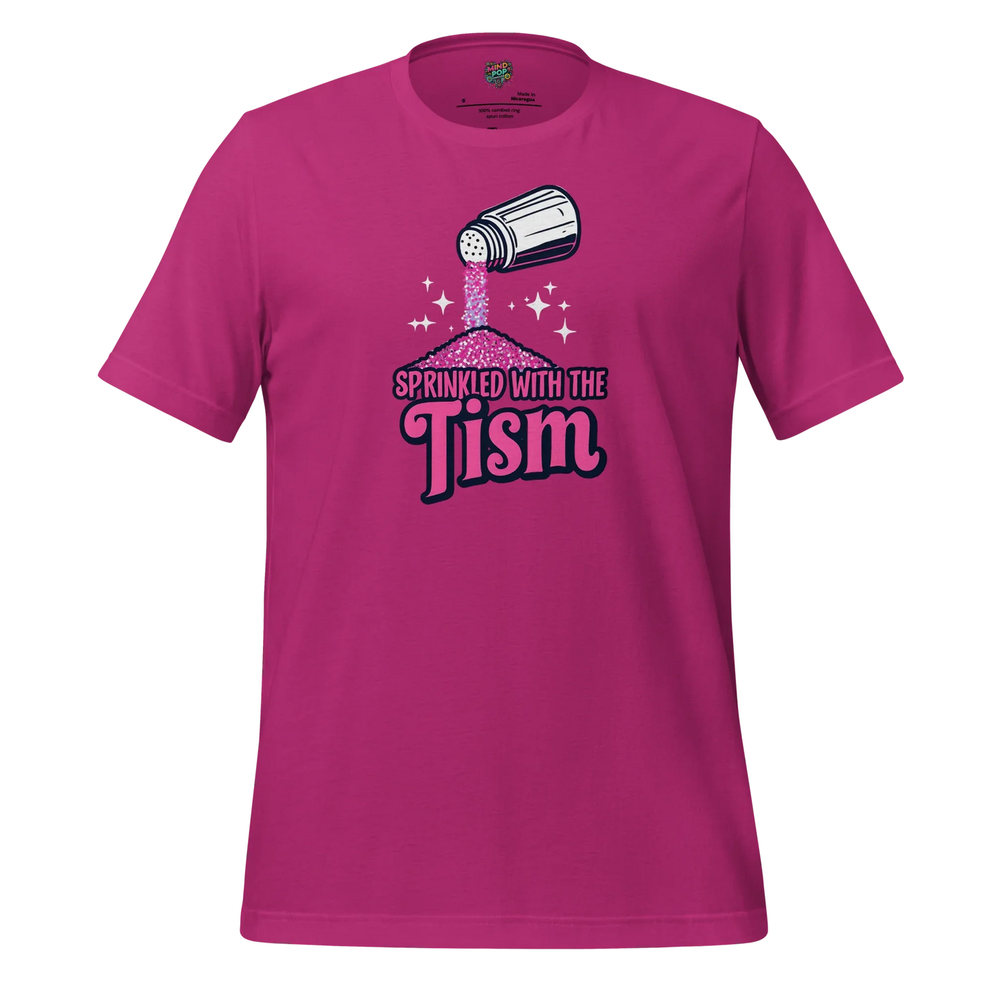Sprinkled with the ’Tism Glitter Shaker Neurospicy Humor Tee Berry