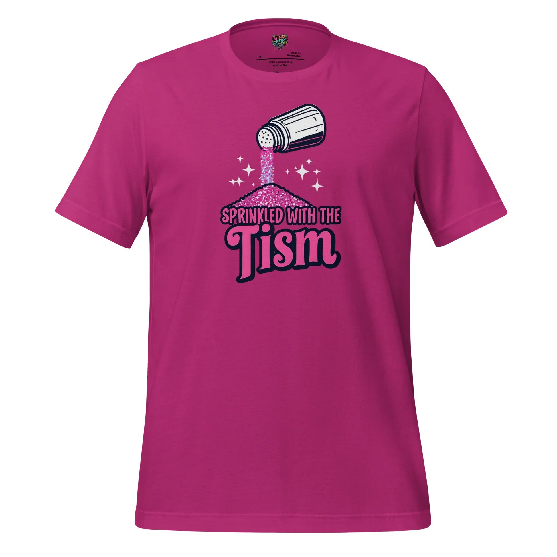 Sprinkled with the ’Tism Glitter Shaker Neurospicy Humor Tee Berry