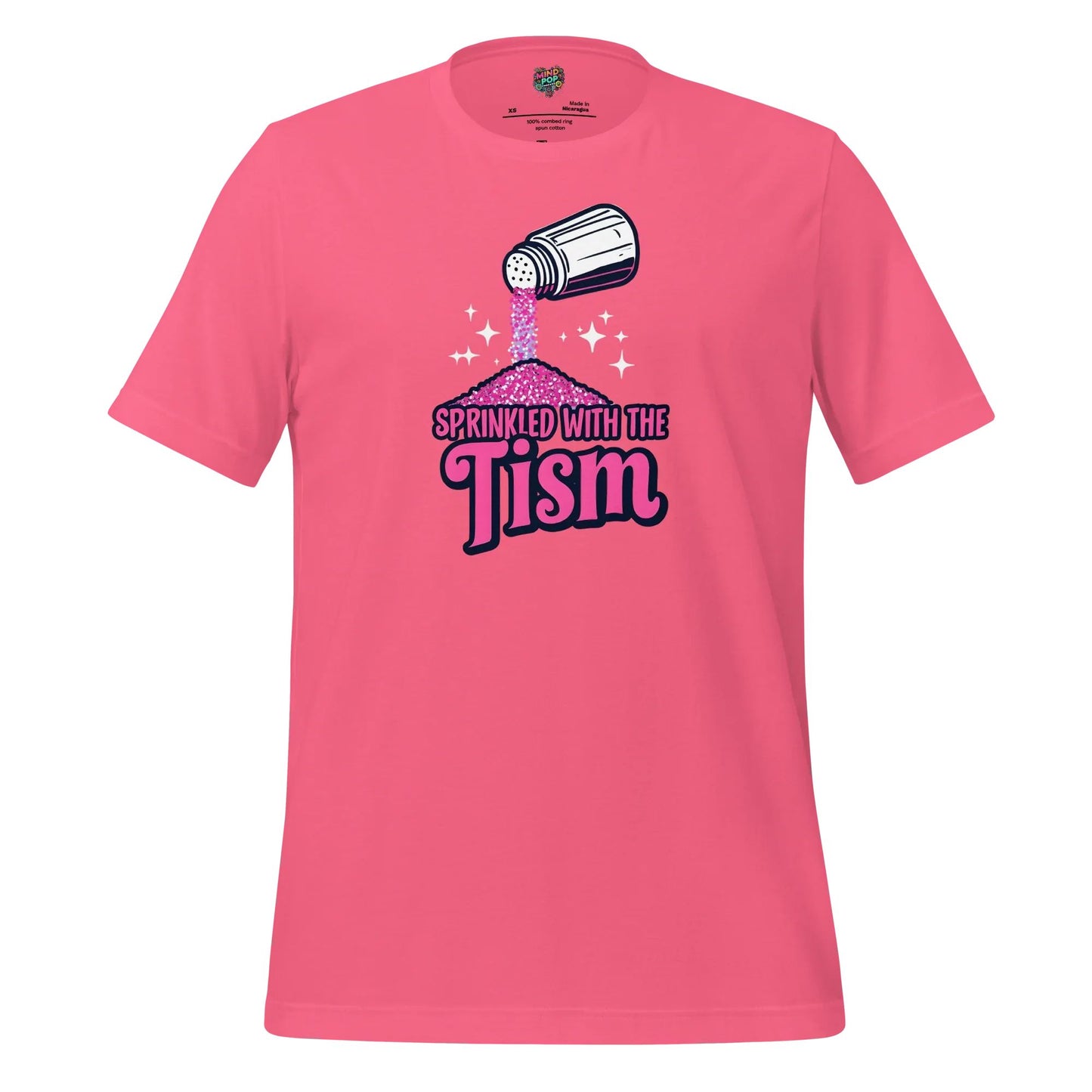 Sprinkled with the ’Tism Glitter Shaker Neurospicy Humor Tee Charity Pink