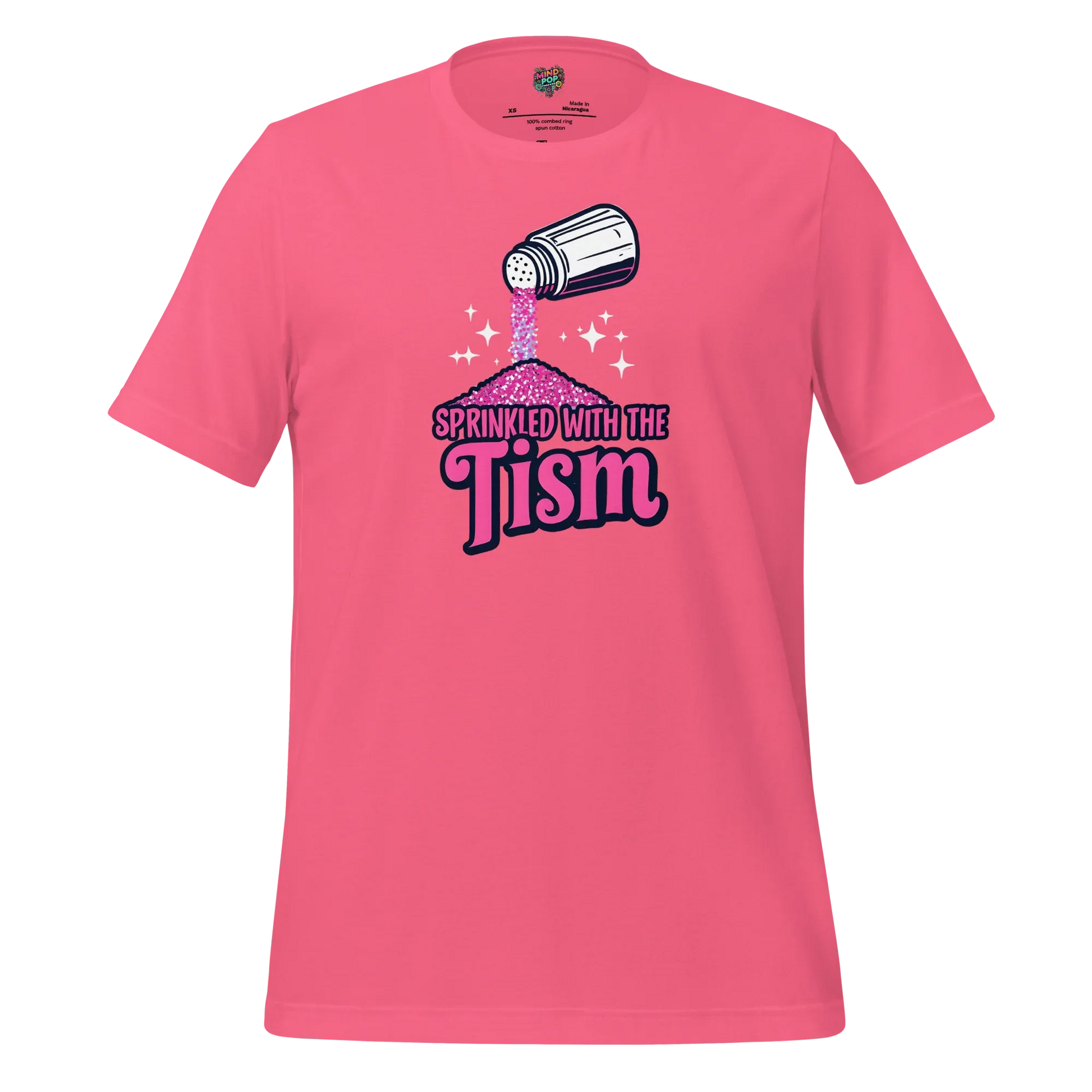 Sprinkled with the ’Tism Glitter Shaker Neurospicy Humor Tee Charity Pink