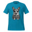 Sugar Skull Corgi Day of the Dead Cotton Shirt Aqua