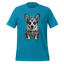 Sugar Skull Corgi Day of the Dead Cotton Shirt Aqua