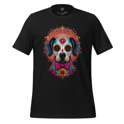 Sugar Skull Day of the Dead Beagle Cotton Shirt Vintage Black
