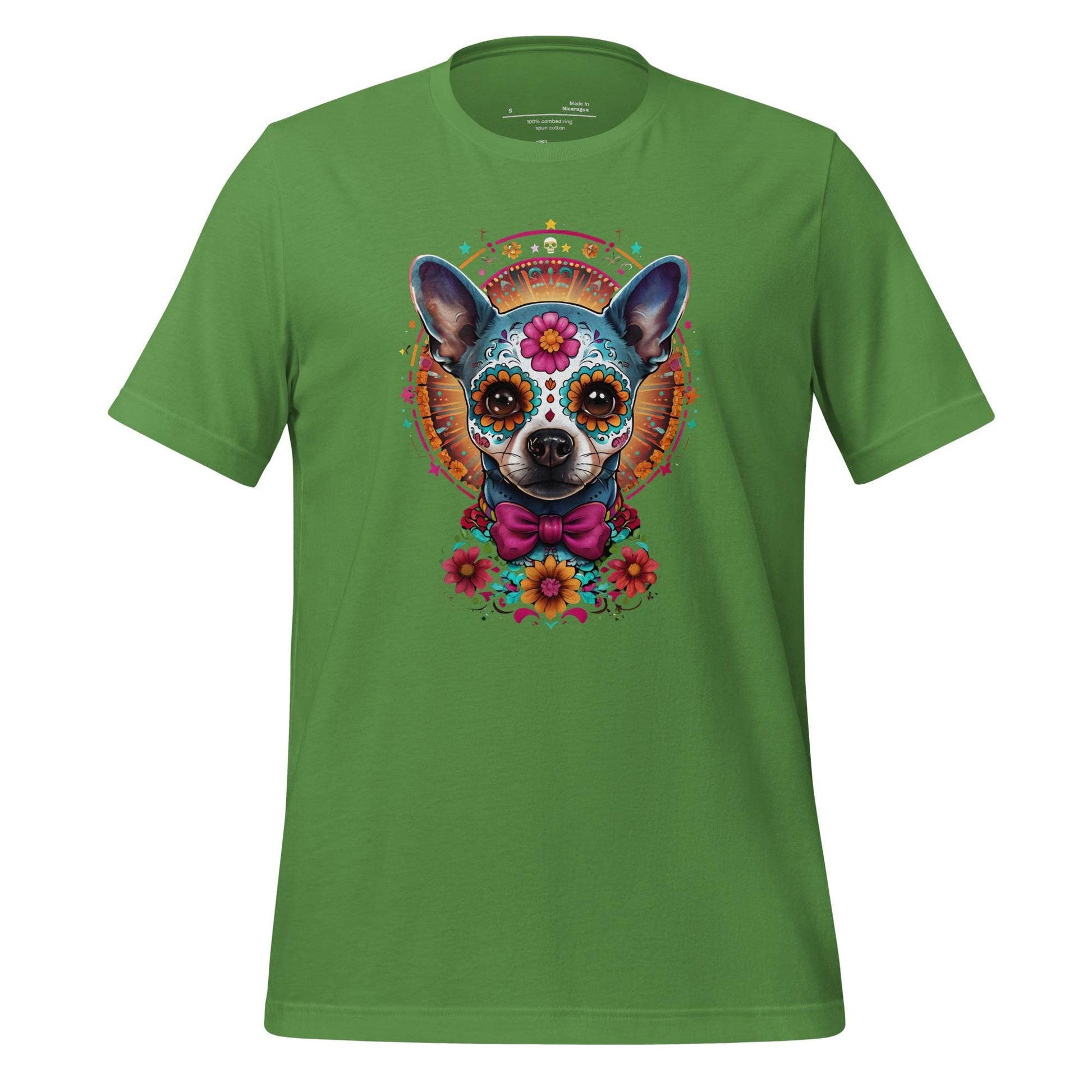 Sugar Skull Pet Memorial Cotton Shirt Leaf