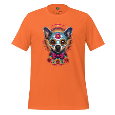 Sugar Skull Pet Memorial Cotton Shirt Orange