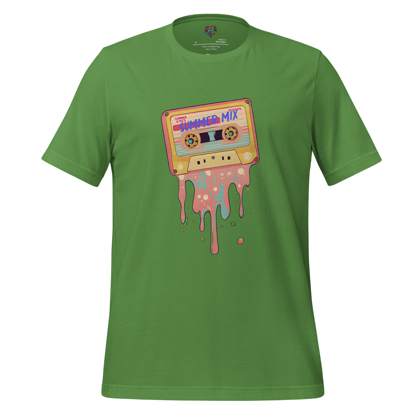Summer Mix Tape Graphic Tee — Retro 80s Cassette Art Leaf