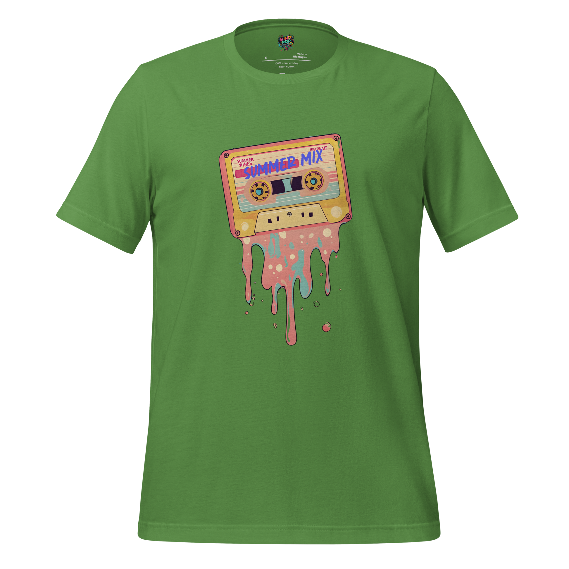 Summer Mix Tape Graphic Tee — Retro 80s Cassette Art Leaf