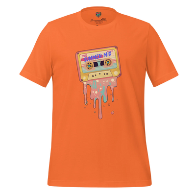 Summer Mix Tape Graphic Tee — Retro 80s Cassette Art Orange