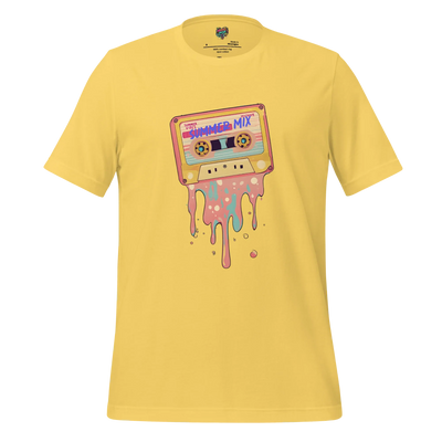Summer Mix Tape Graphic Tee — Retro 80s Cassette Art Yellow