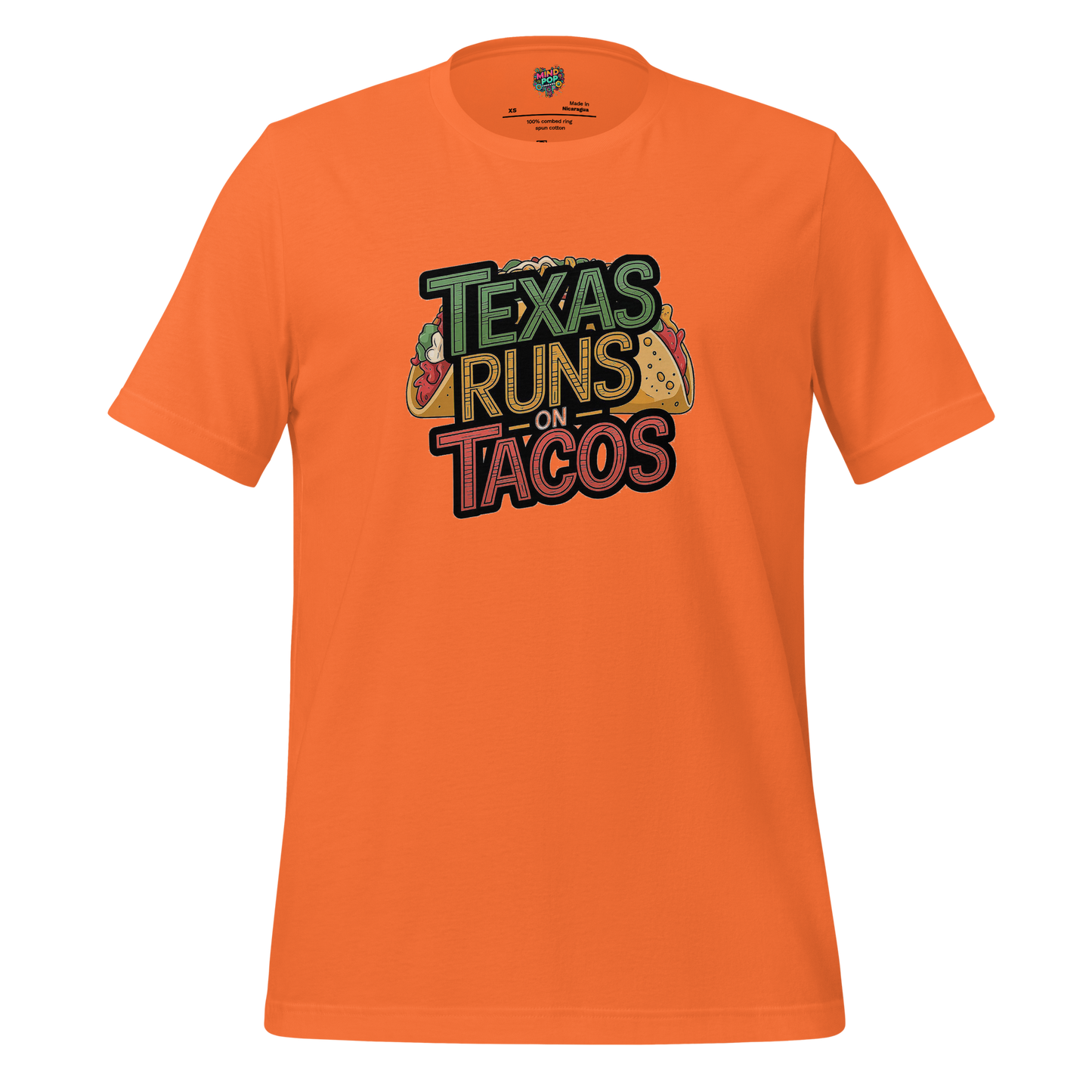 Texas Runs on Tacos Big Taco Orange