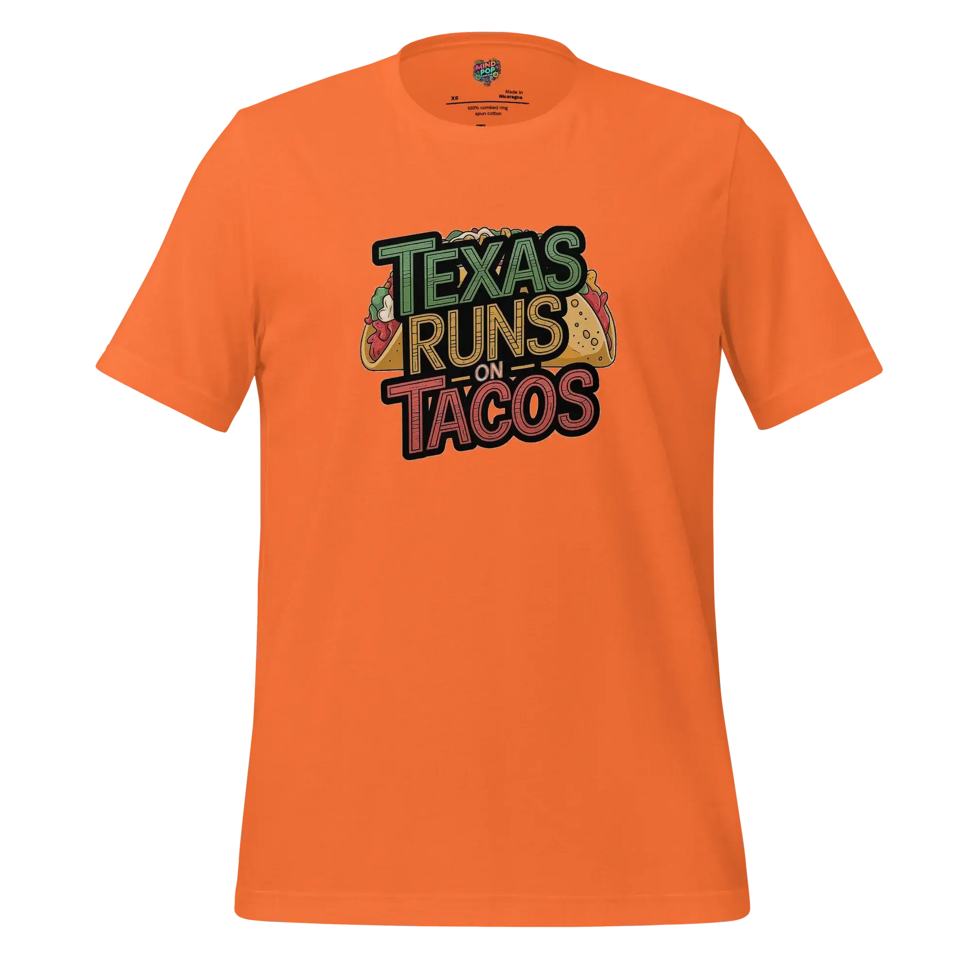 Texas Runs on Tacos Big Taco Orange