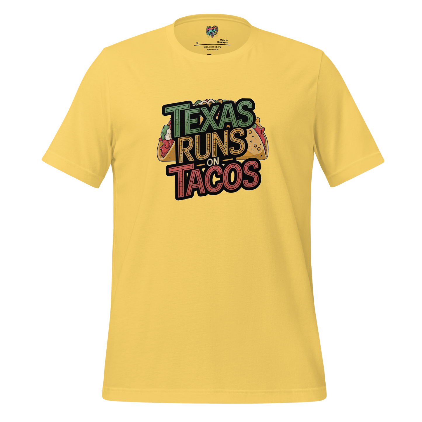 Texas Runs on Tacos Big Taco Yellow