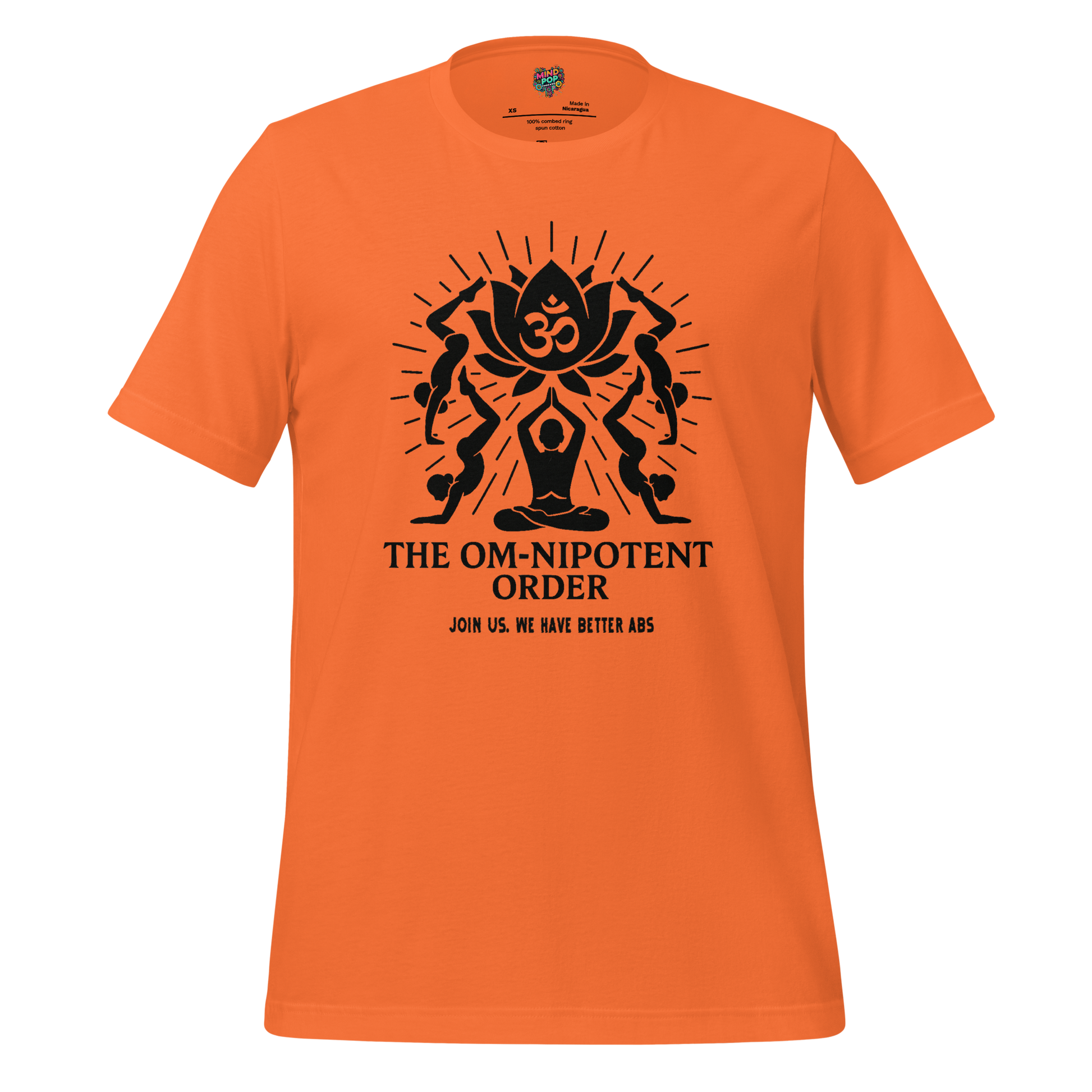 Om-nipotent Order Yoga Tee — Funny Cult Shirt Orange
