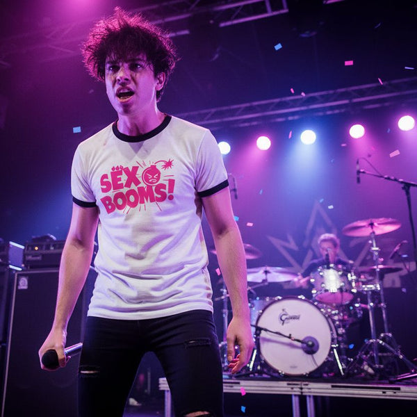 The Sex Booms Vintage Punk Band Ringer Ringer Tee - tshirt - MPopTop - White / Black - 3XL - 9746436_24503