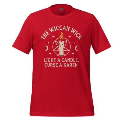The Wiccan Wick Candle Cult Tee — Witchy Humor Shirt Red
