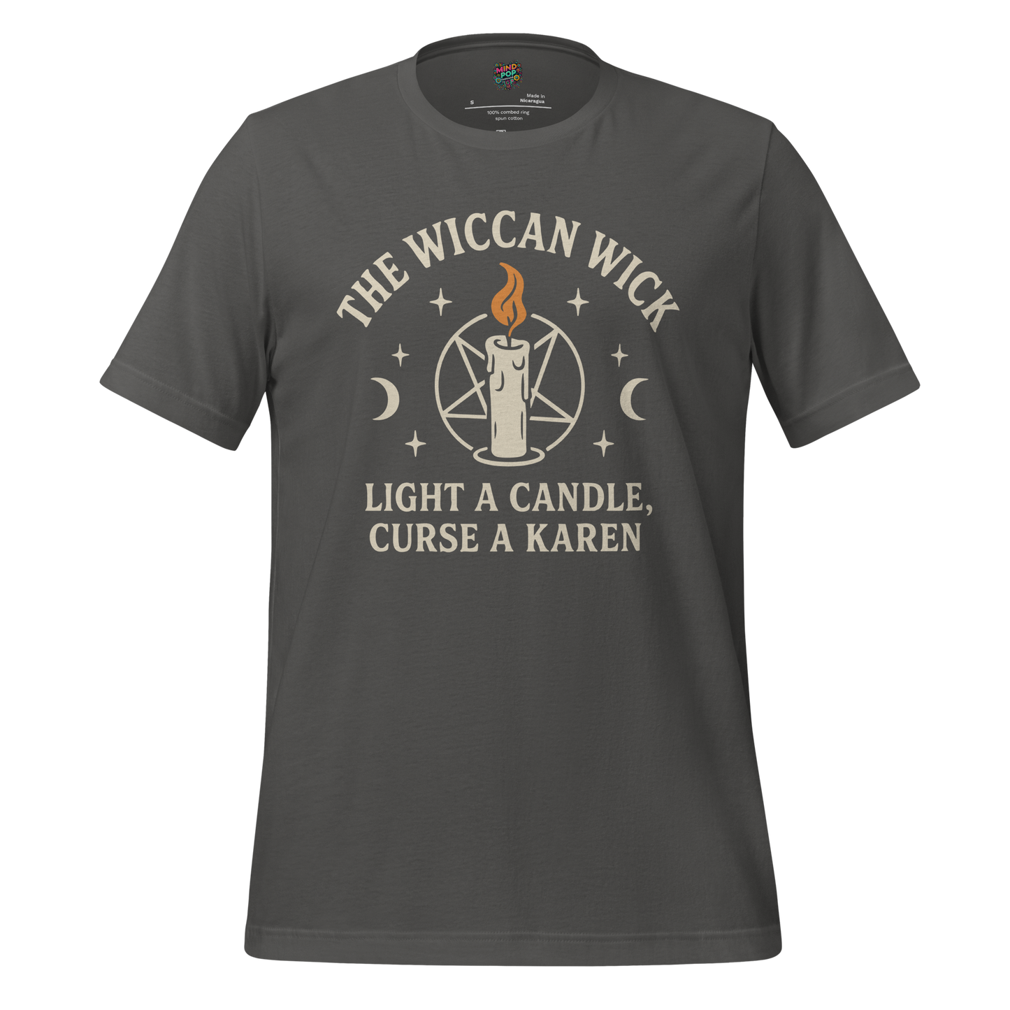 The Wiccan Wick Candle Cult Tee — Witchy Humor Shirt Asphalt