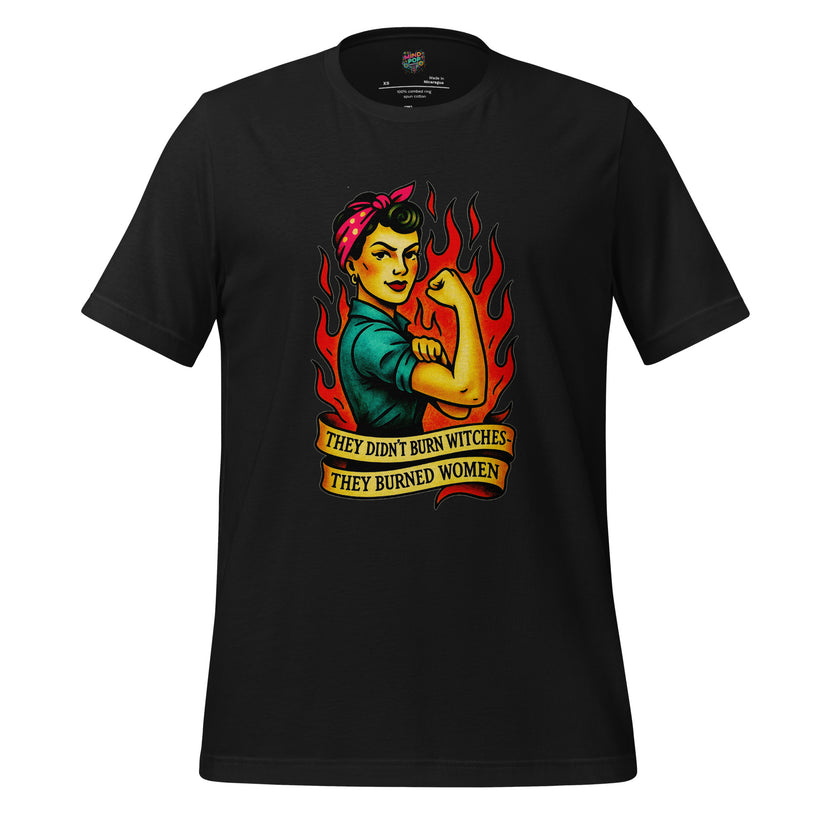 MindPop Threads 'They Didn't Burn Witches, They Burned Women' graphic tee