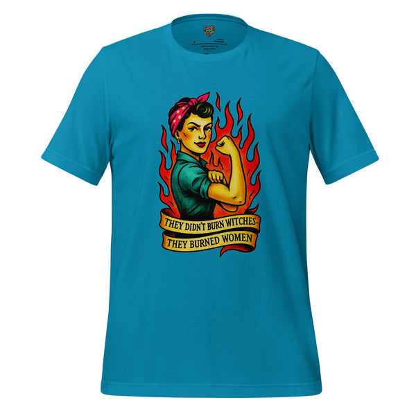 They Didn't Burn Witches Graphic Tee - tshirt - MPopTop - Aqua - 4XL - 8988806_5311