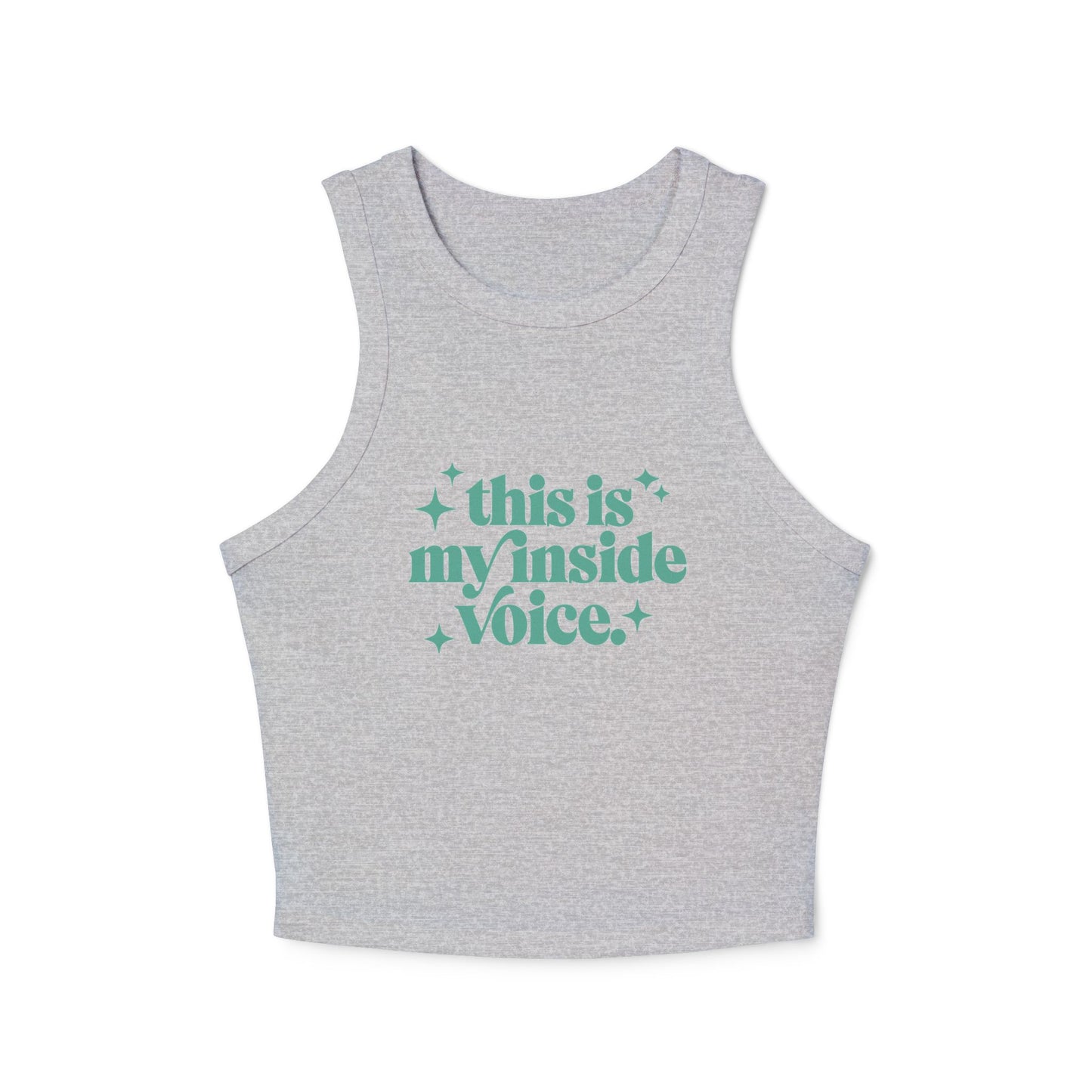This is My Inside Voice Yoga & Pilates fitted Micro-rib Racer tank Athletic Heather