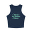 This is My Inside Voice Yoga & Pilates fitted Micro-rib Racer tank Solid Navy Blend