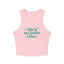 This is My Inside Voice Yoga & Pilates fitted Micro-rib Racer tank Solid Pink Blend