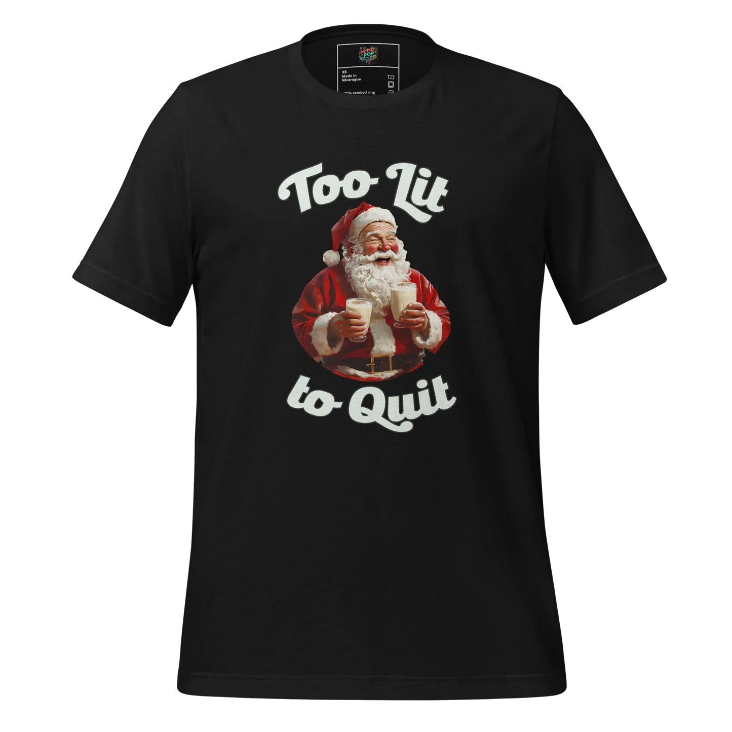 To Lit to Quit Santa Shirt Vintage Black